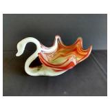 Beautiful Blown Glass Swan Dish
