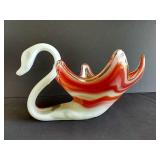 Beautiful Blown Glass Swan Dish