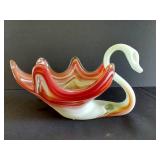 Beautiful Blown Glass Swan Dish