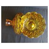 Vintage LE Smith Moon & Stars Amber Compote Dish & Lid