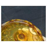 Vintage LE Smith Moon & Stars Amber Compote Dish & Lid