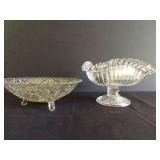 Early American Pattern Glass Fruit Bowl & Cut Glass Bowl