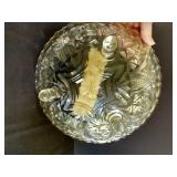 Early American Pattern Glass Fruit Bowl & Cut Glass Bowl