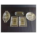 Divided Glass Dishes & Glass Butter Dish