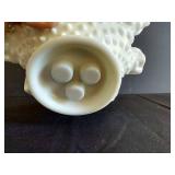Fenton Hobnail Milk Glass 3-Horned Epergne Centerpiece