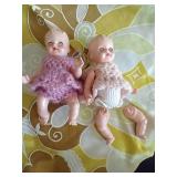 Tiny Vintage Dolls w/ Handwrtten Note