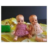 Tiny Vintage Dolls w/ Handwrtten Note