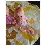 Tiny Vintage Dolls w/ Handwrtten Note