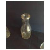Quart Milk Bottles, One w/ Pink Sheen