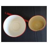 Vintage Enamelware- Dipper, Colander, Bowls