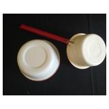Vintage Enamelware- Dipper, Colander, Bowls