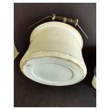 Vintage Enamelware Large Pot & Rectangle Pan
