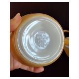 Vintage Fire King Pearlized Yellow Soup Bowls w/ Lids