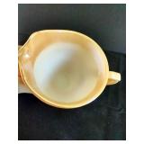 Peach Luster Fire King OvenWare Teacup & Creamer