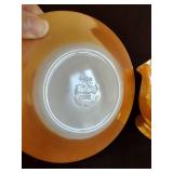 Peach Luster Fire King OvenWare Teacup & Creamer