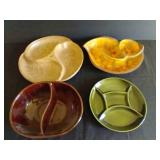 Mid- Century Modern Platters w/ Colorful Glazes