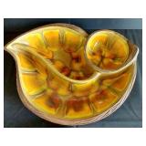 Mid- Century Modern Platters w/ Colorful Glazes
