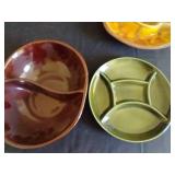 Mid- Century Modern Platters w/ Colorful Glazes