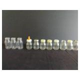 Tiny Baby Glass "Wyath" Bottles w/ (1) Plastic Evanflo Plastic Bottle