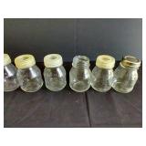 Tiny Baby Glass "Wyath" Bottles w/ (1) Plastic Evanflo Plastic Bottle