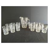 Anchor Hocking "Star of David" Pitcher & 12 Glasses
