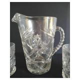 Anchor Hocking "Star of David" Pitcher & 12 Glasses