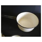 (4) Black & White Enamelware Pieces