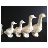 Cute Vintage White Duck Candle Holders & Ducks in a Row