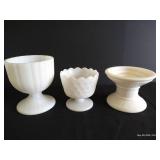 Various Milk Glass Pedestal Bowls