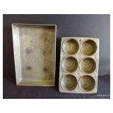 Vintage Bake King 6- Cup Muffin Tin & Pan