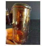 (9) Certo Amber Medication Bottles w/ Calibration Marks Upside Down