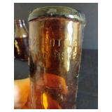 (9) Certo Amber Medication Bottles w/ Calibration Marks Upside Down