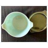Pyrex Amish Butterprint Turquoise 1 Qt Cinderella Bowl w/ Lid