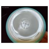 Pyrex Amish Butterprint Turquoise 1 Qt Cinderella Bowl w/ Lid