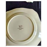 Pretty Green Glazed Bowl w/ Rose Plates, Cream & Sugar, Etc.