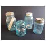 Vintage Aqua Atlas Jars w/ Bubbles & Various Older Designs