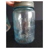 Vintage Aqua Atlas Jars w/ Bubbles & Various Older Designs