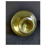 Pretty 9" Thin Yellow Glass Decanter
