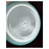 Pyrex Turquoise Amish Butterprint Cinderella Bowl w/ Glass Lid