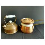 Copper Kettles & Double Boiler w/ Ceramic Insert