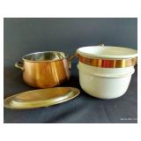 Copper Kettles & Double Boiler w/ Ceramic Insert