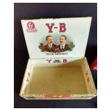 Cigar Box w/ Tobacco Tins & Razors