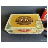 Cigar Box w/ Tobacco Tins & Razors