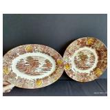 Nasco "Mountain Woodland" Platter & Large Plate