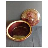 Bean Pot w/Lid marked USA