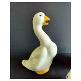 Cottage Core Ceramic White Geese Figurines, 11" Tall