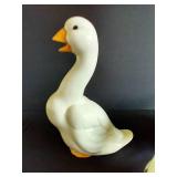 Cottage Core Ceramic White Geese Figurines, 11" Tall