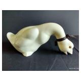 Cottage Core Ceramic White Geese Figurines, 11" Tall