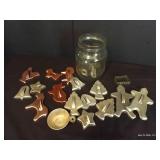 Jar of Vintage Metal Cookie Cutters