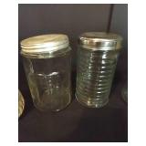 Vintage Syrup, Vinegar, Tea & Sugar Jars & Grinder